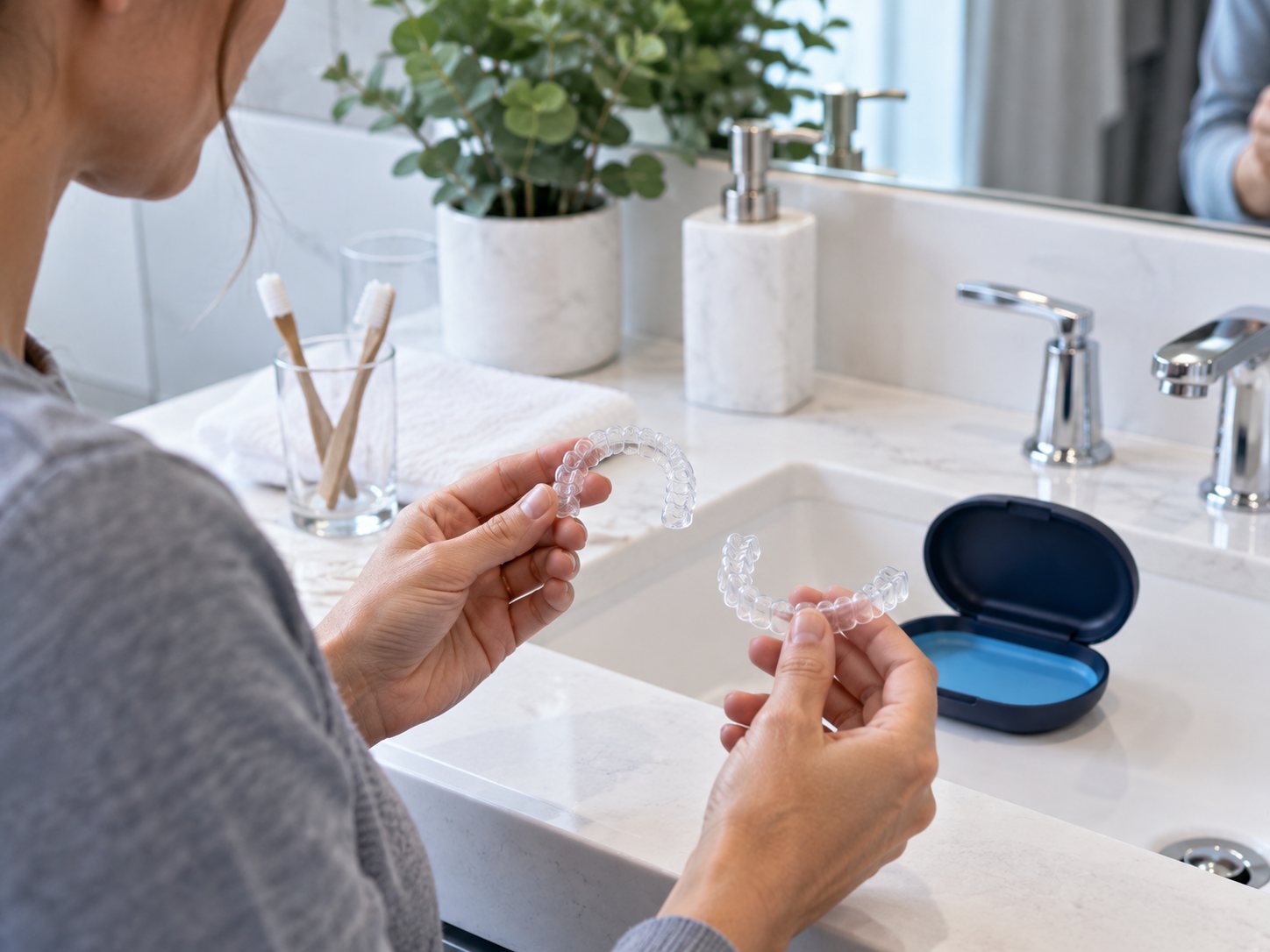 Clear aligner options for adults whose teeth shifted after braces